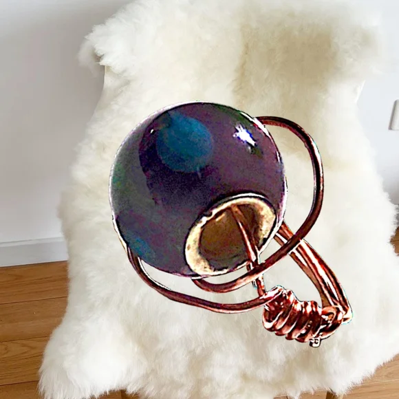 👣4/$20. Hand Wired Ring w/ Murano Glass Bead. Size 5 - Picture 7 of 9